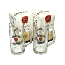 Load image into Gallery viewer, 2 x Jim Beam &#39;rare&#39; Highball Glass Stein Tankard Glasses. Pub. Bar. Party

