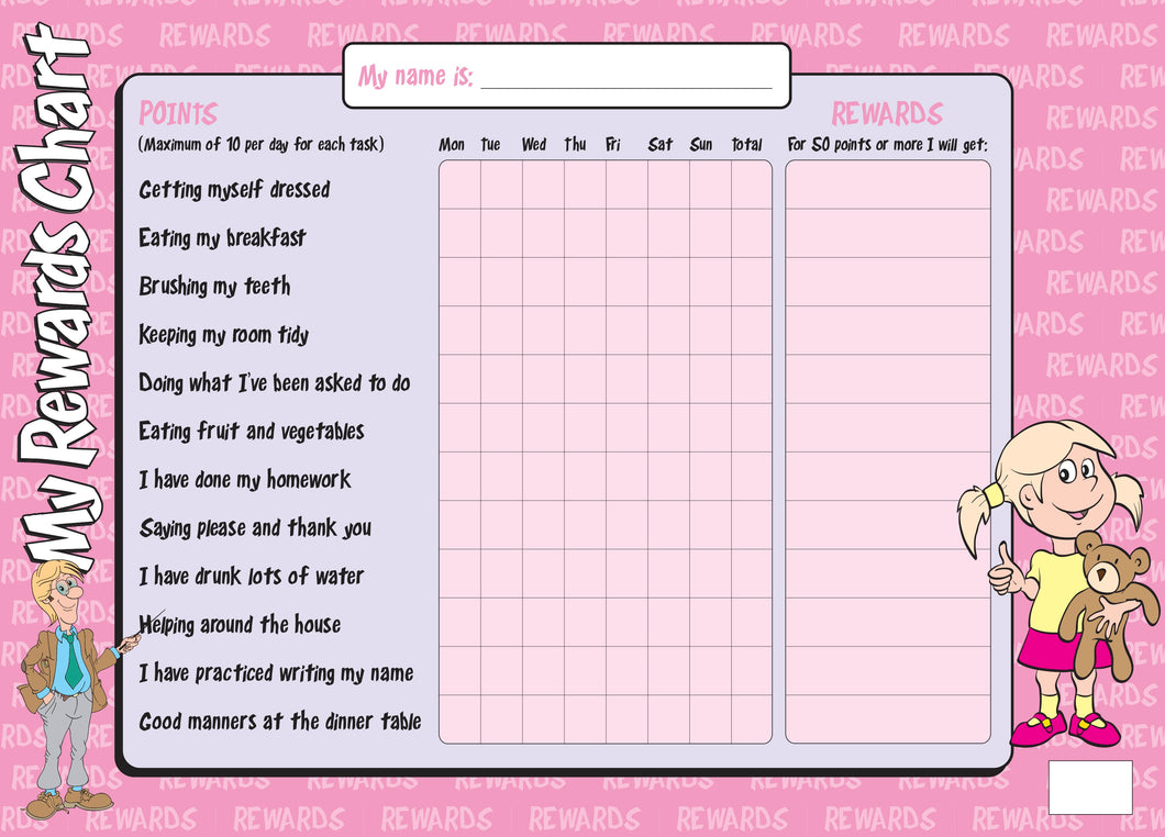 Rewards Chart Pink Poster
