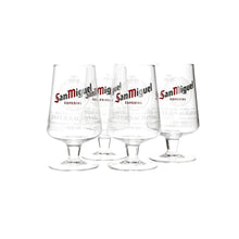 Load image into Gallery viewer, 4 x Official San Miguel Chalice Internacional  Pint Beer Glasses Nucleated 20oz
