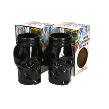 Load image into Gallery viewer, 2 X New Rare BLACK Dead Mans Fingers Skull Head Spiced Rum Glass 3/4 pint
