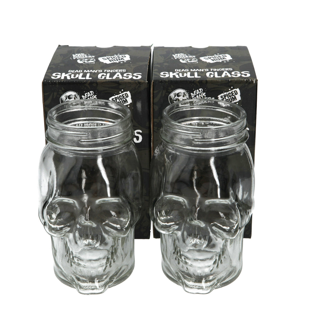 2 X New Rare Brand New Dead Mans Fingers Skull Head Spiced Rum Glass CE Gift Bar