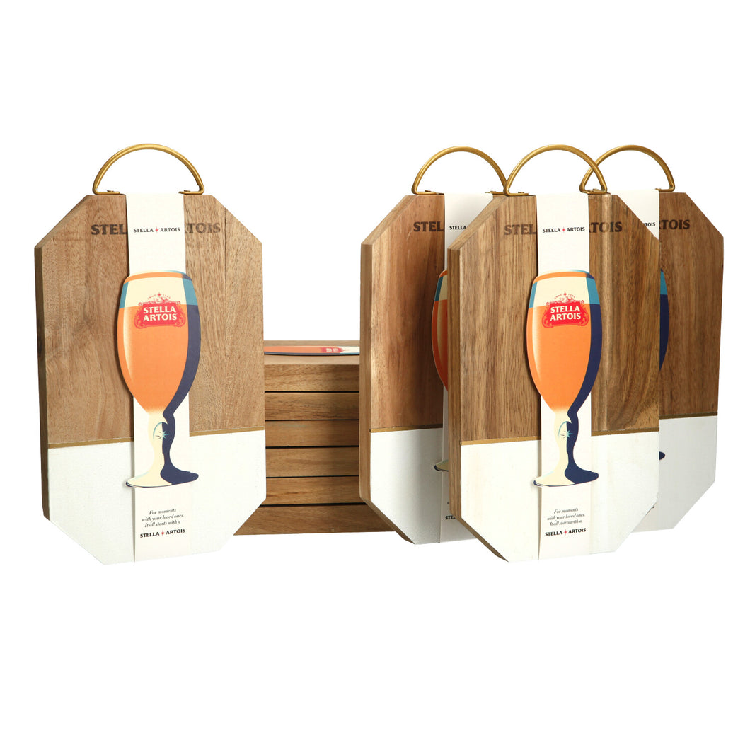 10 x Stella Artois Wooden Sharing Board Serving Platter Home Bar Pub Party