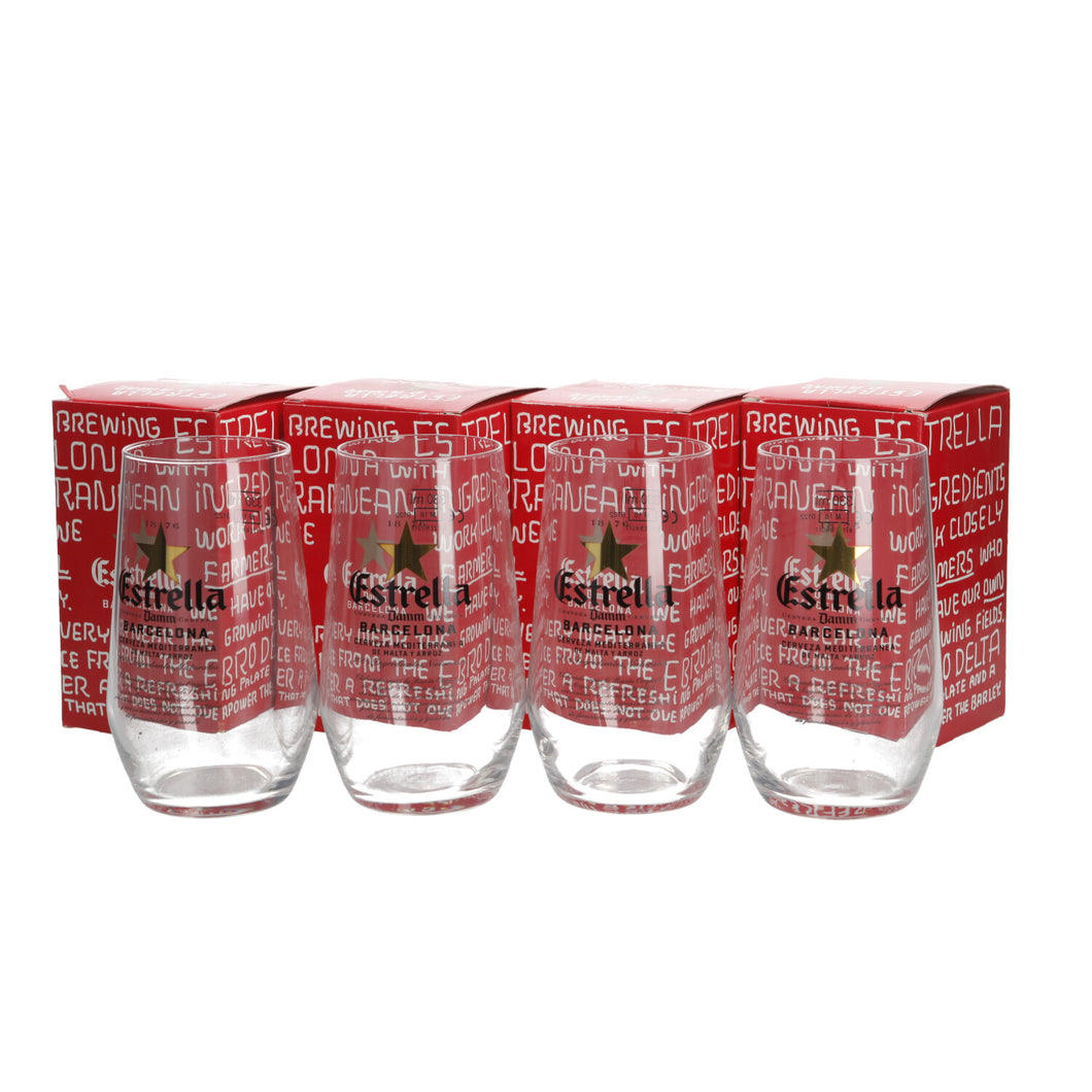 4 x Estrella New Design, Black Writing With Gold Star. Bar Party. Collectables