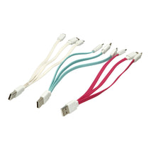 Load image into Gallery viewer, 2 x 3 in 1 Multi charger USB Charging Cable For iPhone &amp; Android Phone. WHITE
