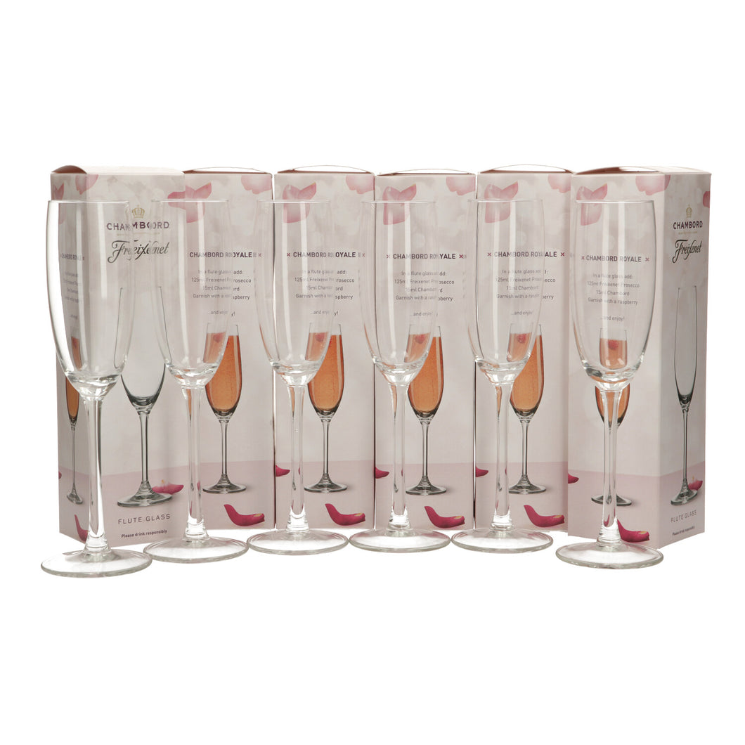 6 x Freixenet Cava Chambord Flutes. New. Bar. Party. Celebrations