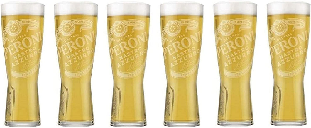 6 Peroni Half Pint Signature Glasses New. Bar. Party. Collectables