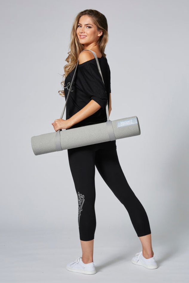 Pineapple Yoga Exercise Mat Carry Strap Grey Easy Carry Light Yoga Mat