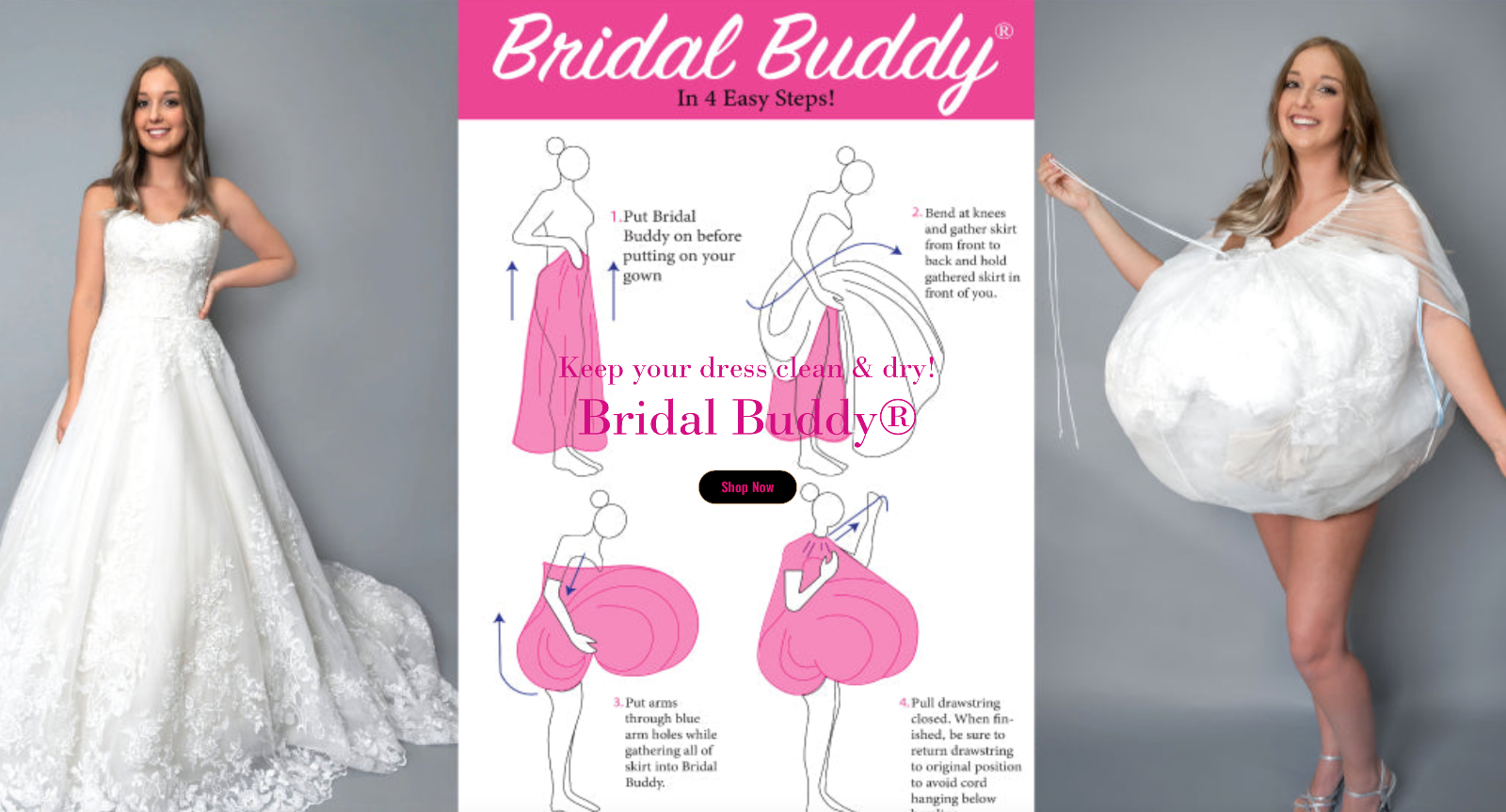 Bridal Buddy Original Genuine Brand Hold Wedding Dress Up Toilet Dress Hold Up 34 PETITE SMALL