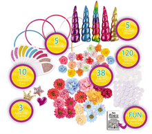 Load image into Gallery viewer, Unicorn Headband Art &amp; Craft Kit Diy Unicorn Headband 5 Styles Girls Unicorn Set
