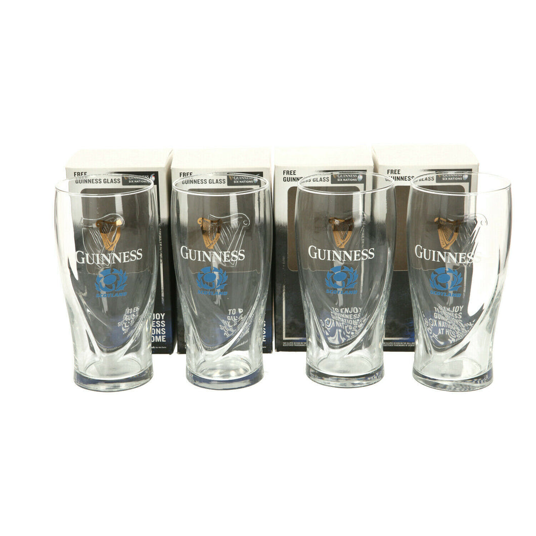 4 x GUINNESS TULIP GLASS SIX 6 NATIONS. SCOTLAND