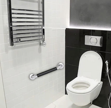 Load image into Gallery viewer, 16 Inch (450mm) Straight Shower Bed Bath Grab Bar Handle Chrome Rubber Grip

