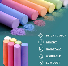 Load image into Gallery viewer, 4 X 20 = 80 Sticks Pavement Path Street Jumbo Chalk 7 Assorted Colours Thick
