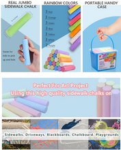 Load image into Gallery viewer, 4 X 20 = 80 Sticks Pavement Path Street Jumbo Chalk 7 Assorted Colours Thick
