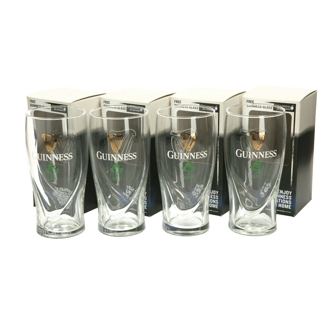 4 x GUINNESS TULIP GLASS SIX 6 NATIONS. IRELAND.