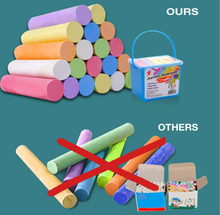 Load image into Gallery viewer, 4 X 20 = 80 Sticks Pavement Path Street Jumbo Chalk 7 Assorted Colours Thick
