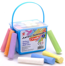 Load image into Gallery viewer, 4 X 20 = 80 Sticks Pavement Path Street Jumbo Chalk 7 Assorted Colours Thick
