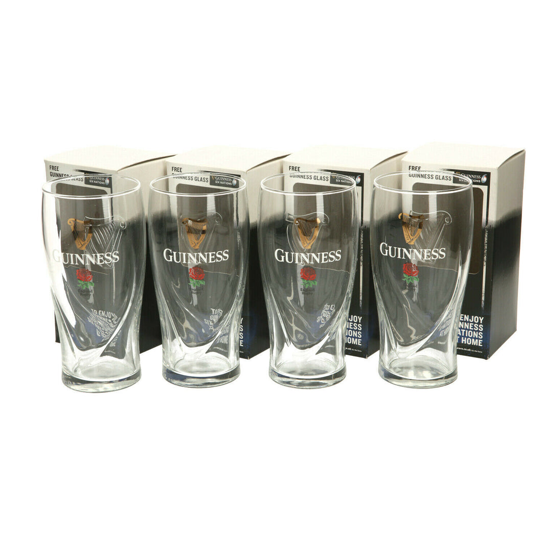 4 x GUINNESS TULIP GLASS SIX 6 NATIONS.  ENGLAND