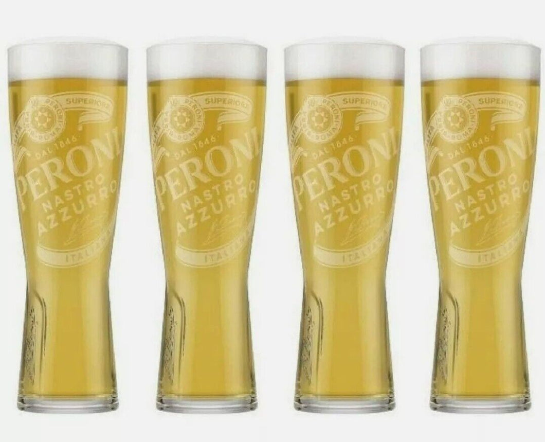 4 Peroni Pint Signature Glasses New. Bar. Party. Collectables